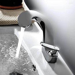 Bathroom Sink Faucets Chrome Faucet &Cold Mixer Waterfall Accessories Water Tap