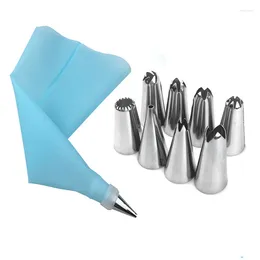 Baking Tools 10Pcs/Set Cream Confectionery Nozzles Icing Piping And Pastry Bag Set Diy Cake Decorating Stainless Steel Tips