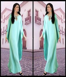 Arabic Kaftan Indian Evening Dresses Chiffon Formal Party Gowns Arabian Abaya Beaded Elegant Prom Dress Robe5808528