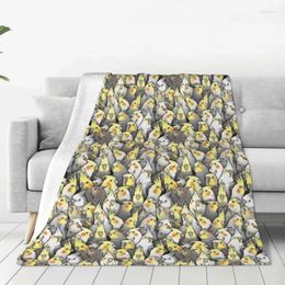 Blankets Super Warm Picnic Cockatiels Galore Throw Blanket Bird Cute Animal Flannel Bedspread Bedroom Aesthetic Sofa Bed Cover