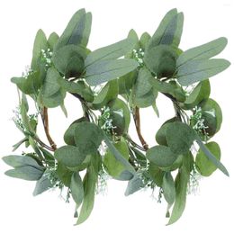 Decorative Flowers Rings For Pillars Eucalyptus Wreath Mini Wreaths Candles Wedding Centrepieces Tables