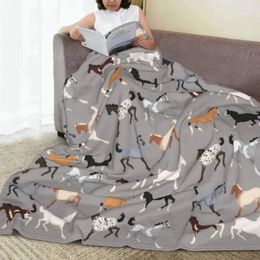 Blankets All The Pretty Horses Blanket Flannel Printed Cute Multifunction Ultra-Soft Throw For Bedding Travel Bedspreads