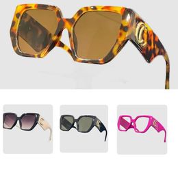 Retro womens sunglasses gold plated letter thick mirror legs green leopard frame designer sunglasses for women adumbral lens optical eyewear lunettes ga0140 C4