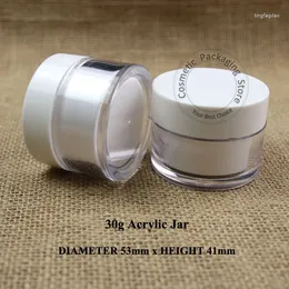 Storage Bottles High End 10pcs/Lot 30g Acrylic Plastic Cream Jars 30ml Double Wall Refillable Small Facial Mask Packaging Cosmetic