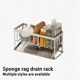 Kitchen Storage Premium 304 Stainless Steel Sink Sponge Cloth Draining Rack - The Ultimate Organizer For Effortless Cleaning And Drying