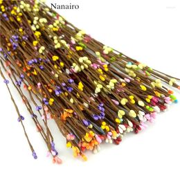 Decorative Flowers 10pcs 65cm Bud Artificial Branches Flower Iron Wire For Wedding Decoration DIY Scrapbooking Wreath Fake