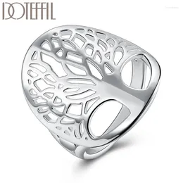 Wedding Rings Trees Round Ring For Women Man Silver Colour Fashion Engagement Party Gift Charm Jewellery