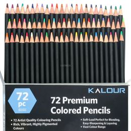 Pencils Professional Oil Colored Pencils 72 Colors Artist Pencils Set Soft Series Lead for Coloring Book Sketching Drawing Art Supplies