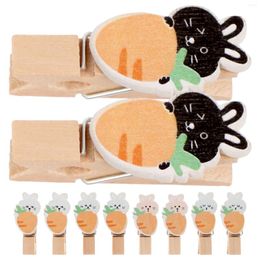 Frames 10 Pcs Carrot Clip Easter Wood Po Animal Clothes Pin Coloured Clothespins Cute Small