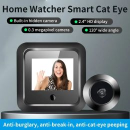 Doorbells Video Doortell HD 2.4 Inch Peephole 120° Smart Digital Door Viewer Camera Security Monitor 240x320 Visual Doorbell Home