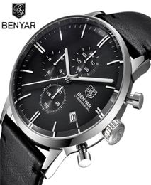 BENYAR Fashion Chronograph Sport Mens Watches Top Brand Luxury Quartz Watch Waterproof Clock Male hour relogio Masculino278q1336323