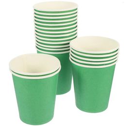 Disposable Cups Straws 50 Pcs Green Paper Cup Espresso Party Concentrate Banquet Serving Tableware Beverage Child