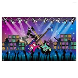 Decorative Figurines Karaoke Party Decorations Supplies Large Fabric Rock Star Vacation Backdrop Banner For N Roll