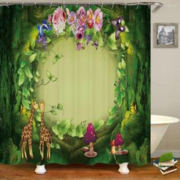 Shower Curtains Fantasy Forest Print Curtain Waterproof 3D Cartoon Dream Landscape Bathroom With 12 Hooks Home Decoration