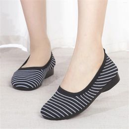Dress Shoes Women Flats Flexible Knit Net Surface Female Casual Square Toe Solid Leopard Shallow 2024