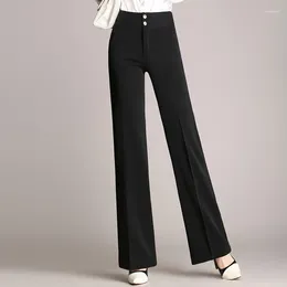 Women's Pants 2024 Winter And Autumn Women Casual High Straight Fashion Black Ladies Trousers
