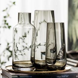 Vases Modern Living Room Table Art Flower Arrangement Vase Transparent Water Raised Decoration Aesthetic Home Decor