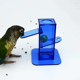 Other Bird Supplies Parrot Forage Box Treat Foraging Toy Intelligence Training Interactive Clear Acrylic With Metal For Conures G2AB