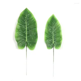 Decorative Flowers 10pcs Artifical Plants Plantain Leaf For Home Decoration Used As A Plate To Hold Food Party Supplies