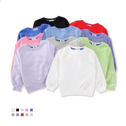 2-8T Toddler Kid Baby Boy Girl Spring Clothes Pullover Top Long Sleeve Sweatshirt Casual Plain Candy Colour Hoodies Sweet Outfit 240325