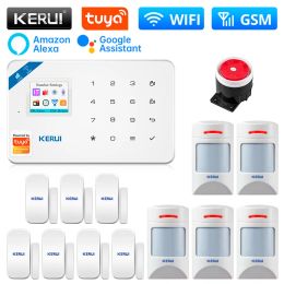 Kits KERUI W181 Tuya Smart WIFI GSM Central Unit Alarm Panel Home Security System Burglar Smart Life APP Control Motion Sensor Device