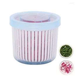 Storage Bottles Onion Containers Double Layer Sealed Refrigerator Food Fresh Box Drain Basket Container Ingredients Divider