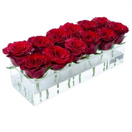 Vases 1-piece Set Of 30cm Acrylic Rectangular Flower - Long Vase (excluding Flowers)