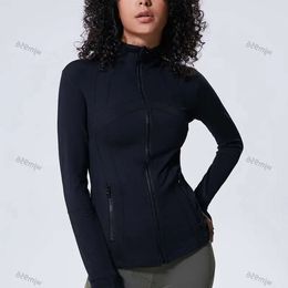 LU 1u 2024yoga Women Define Workout Sport Coat Fiess Jacket Sports Quick Dry Activewear Top Solid Zip Up Sweatshirt Sportwear Hot Sell tulingzhu