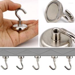 Hooks 4pcs Magnetic Powerful Heavy Duty Neodymium Magnet Refrigerator Surfaces Not Scratch NOV99