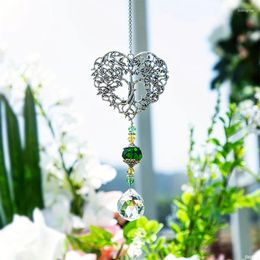 Decorative Figurines Crystal Wind Chimes SunCatcher Hanging Pendant The Tree Of Life Heart Shape Light Catching Rainbow Prism Home Room