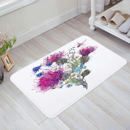 Carpets Blooming Plant Flowers Colourful Palm Leaves Kitchen Floor Mat Living Room Decor Carpet Home Entrance Doormat Anti Slip Rug