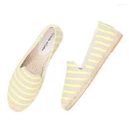 Casual Shoes 2024 Sale Time-limited Platform Rubber Slip-on Striped Zapatillas Mujer Sapatos Womens Espadrilles Flat