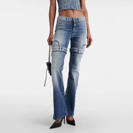 Women's Jeans 2024 Spring Slim Flared Pants High Quality Washed Ms. High-waisted Casual European And American Fashion Y2k