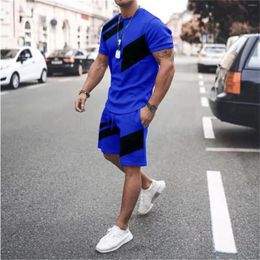 Men's Tracksuits 3D Short Sleeved Set Shorts Beach Tropical Hawaiian Human Sports Fashionable Clothing