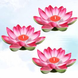 Candle Holders 3 Pcs Outdoor Lantern Blessing Lamp Lotus Shape Light Decorative Tea Festival Candles