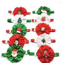 Dog Apparel 50/100pcs Cute Christmas Sequins Shining Pet Puppy Bow Ties Adjustable Bowties For Small Medium Accessories Products