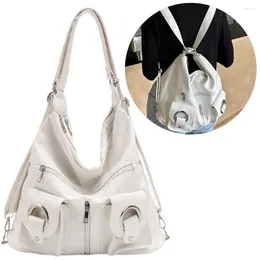 Shoulder Bags Women Vintage Bag Versatile PU Hobo Multiple Pockets Retro Tote Handbag Top Handle School Work Backpack