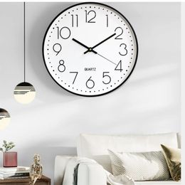 8/12 Inch Modern Decor Clock Non-Ticking Wall Clock Silent Round Wall Clock Quartz Clocks For Office School Bedroom Living Room 240329