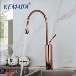 Bathroom Sink Faucets KEMAIDI Basin Faucet Single Lever 360 Rotation Spout Moder Brass Mixer Tap For Kitchen Or Water