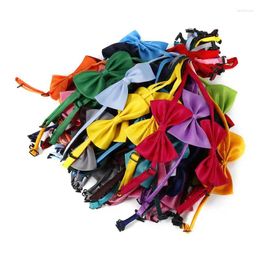 Dog Apparel 50/100 Pcs/lot Mix Colours Wholesale Pet Grooming Accessories Cat Bow Tie Adjustable Bowtie Multicolor