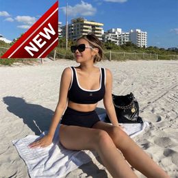 2024 New Fashion Designer Sexy Bikini Sets Cheap C Women CHANN Swimsuits Woman Camisole Bikini With Two Pieces Summer Bathing Bra Outdoor Sports Outfit CYD2305242