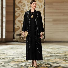Ethnic Clothing Abayas For Luxury Diamonds Women Muslim Open Cardigan Maxi Dresses Dubai Arab Islam Kimono Robe Caftan Evening Morocco