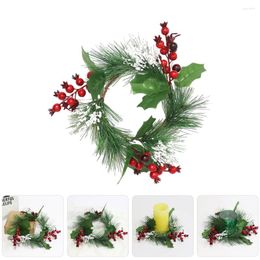 Candle Holders Door Decor Decorative Rings Mini Christmas Wreath Ornament Pillar Wall Hanging Decoration