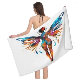 Towel Abstract Butterfly 80x130cm Bath Brightly Printed Suitable For Bathroom Wedding Gift