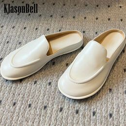 Casual Shoes 3.29 KlasonBell Classic Comfortable Soft Sole Loafers Women Pumps Simple Genuine Leather Round Toe Flat