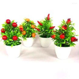 Decorative Flowers Simulated Fruits Potted Artificial Plant Bonsai Garden Fake Home Bedroom Living Room Offices Desk Decoration