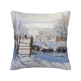 Pillow The Magpie - Claude Monet 1869 Throw Decorative S Luxury Cover