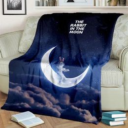 Blankets Cartoon Plush Bed Throwing Picnic Thin Blanket Modern Flannel Cover Gedruckt Bettdecke Geschenk