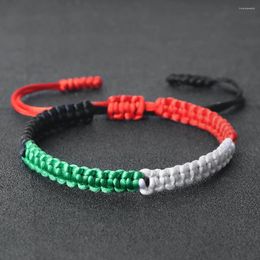 Strand Trendy Colourful Woven Rope Thread Adjustable Fashion Bangles National Flag Braided Bracelet Handmade Country State Jewelrys