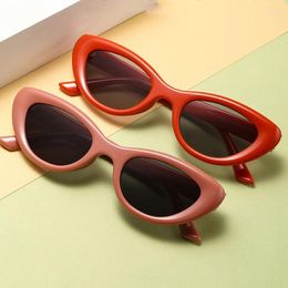 Sunglasses Women's Vintage Cat Eye Y2k Anti-UV Narrow De Sol Men Beach Ellipse Eyewear Summer Accessories